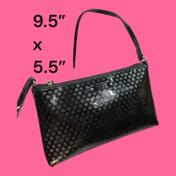 Kate Spade Amy Beale Crossbody or Shoulder Bag Black Patent Leather Zipper Close - Picture 3 of 8